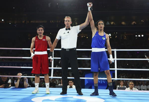 Imane Khelifová postúpila na OH v Paríži do finále kategórie do 66 kg. 