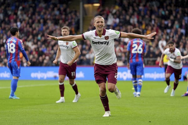 Tomáš Souček sa presadil vo víkendovom stretnutí na pôde Crystal Palace. 