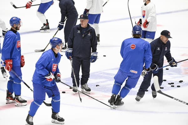 Tréning slovenskej hokejovej reprezentácie pred kvalifikáciou na ZOH 2026.