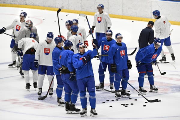 Tréning slovenskej hokejovej reprezentácie pred kvalifikáciou na ZOH 2026.