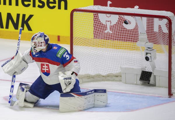 Slovenský hokejový brankár Adam Húska.