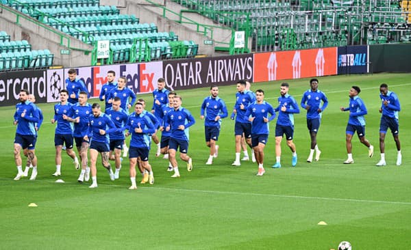 Na snímke futbalisti ŠK Slovan Bratislava počas tréningu pred stredajším zápasom 1. kola ligovej fázy Ligy majstrov proti Celtic FC.