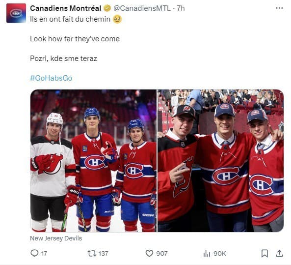 Montreal uverejnil spoločné foto Slovákov pred zápasom a pred draftom.