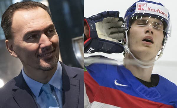 Šéf zväzu Miroslav Šatan (vľavo) je rád, že Slafkovskému sa v NHL darí a má formu ako hrom.