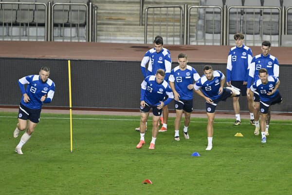 Snímka z tréningu slovenskej futbalovej reprezentácie pred stretnutím C-divízie Ligy národov Azerbajdžan - Slovensko.