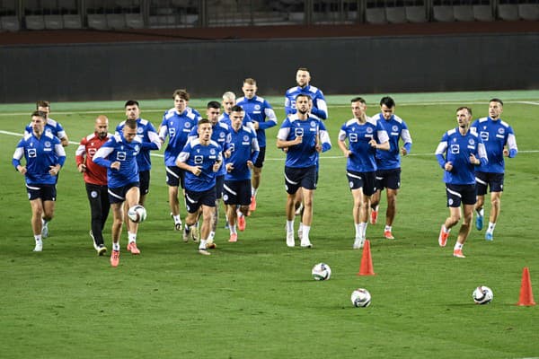 Snímka z tréningu slovenskej futbalovej reprezentácie pred stretnutím C-divízie Ligy národov Azerbajdžan - Slovensko.