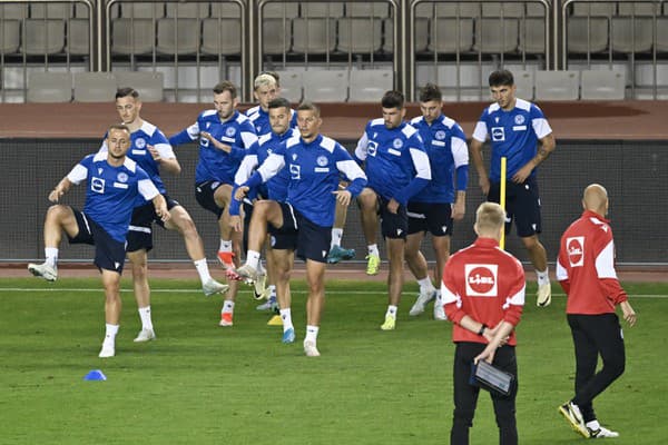 Snímka z tréningu slovenskej futbalovej reprezentácie pred stretnutím C-divízie Ligy národov Azerbajdžan - Slovensko.