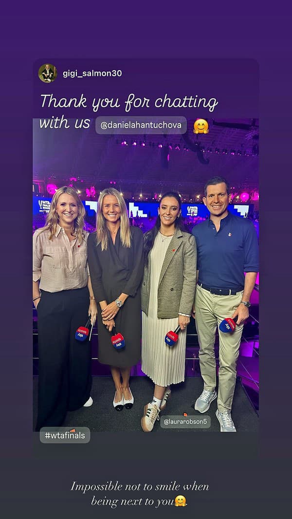 Daniela Hantuchová (druhá zľava) zažiarila na Turnaji majsteriek v úlohe komentátorky.