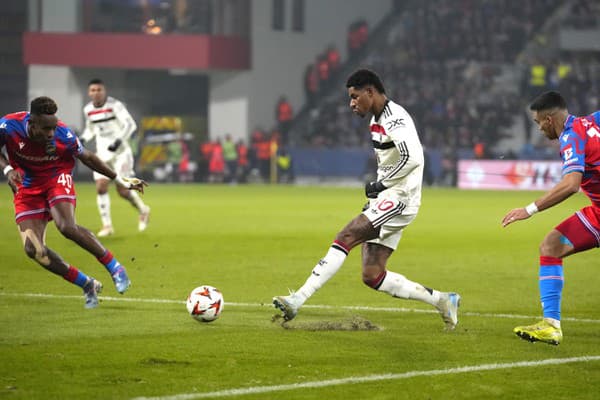 Marcus Rashford v zápase proti Plzni