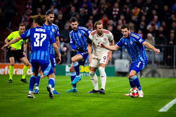 Momentka zo zápasu Bayern Mníchov - ŠK Slovan Bratislava. 