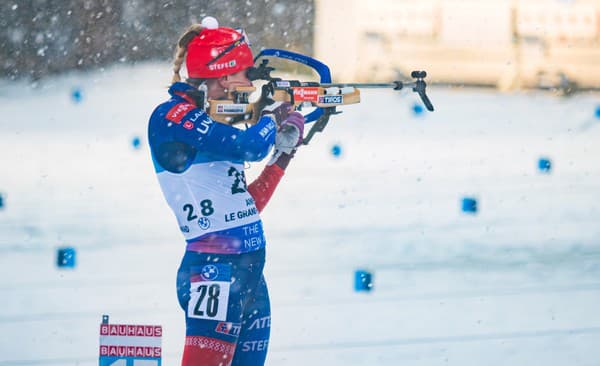 Na snímke slovenská biatlonistka Paulína Bátovská počas pretekov.