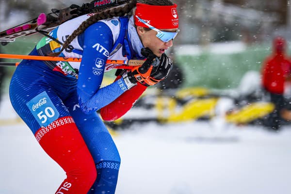 Michaela Straková na trati rýchlostných pretekov na 6 km.