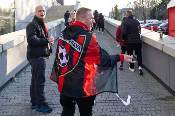 Fanúšikovia na derby Slovan - Trnava