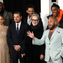 Meryl v hite Netflixu Don't Look Up. (Tyler Perry, Jennifer Lawrence, Leonardo DiCaprio, Tomer Sisley, Meryl Streep, Jonah Hill a Kid Cudi)