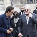 Alain Delon so synom Anthonym na pohrebe Jeana-Paula Belmonda.