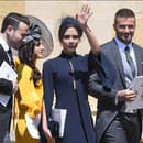 David a Victoria Beckhamovci na svadbe princa Harryho a Meghan Markle.