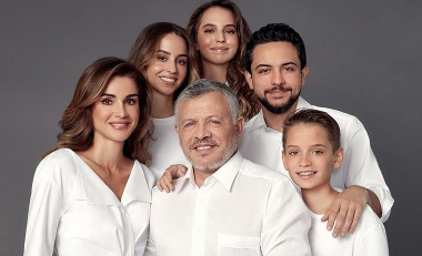 Their Majesties King Abdullah II and Queen Rania and Their Royal Highnesses Crown Prince Al Hussein, Prince Hashem, Princess Iman, and Princess Salma 
