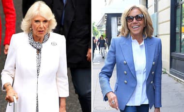Toľko elegancie a luxusu sa len tak nevidí: Kráľovná Camilla a prvá dáma Francúzska pózovali v HONOSNÝCH róbach, ten detail si okamžite všimnete