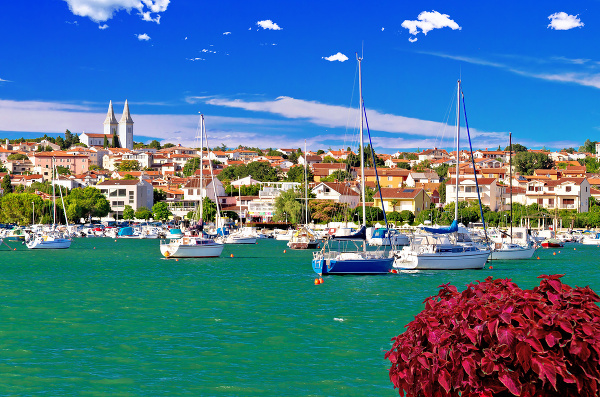 Town of Medulin waterfront panoramic view, Istria region of Croatia