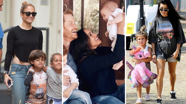 Jennifer Lopez s deťmi, Meghan s Lilibet a Kourtney s dcérou Penelope.