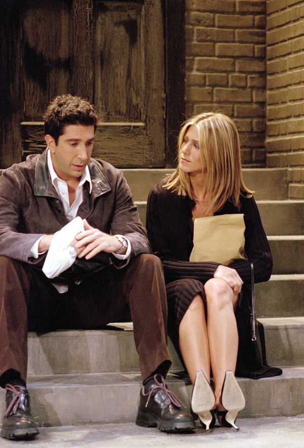 David Schwimmer (Ross) a Jennifer Aniston (Rachel) v Priateľoch
