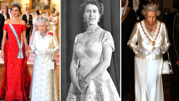 Pozrite si rebríček fascinujúcich outfitov nezabudnuteľnej britskej kráľovnej Alžbety. 