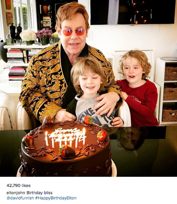 Elton John s deťmi Elijahom and Zacharym