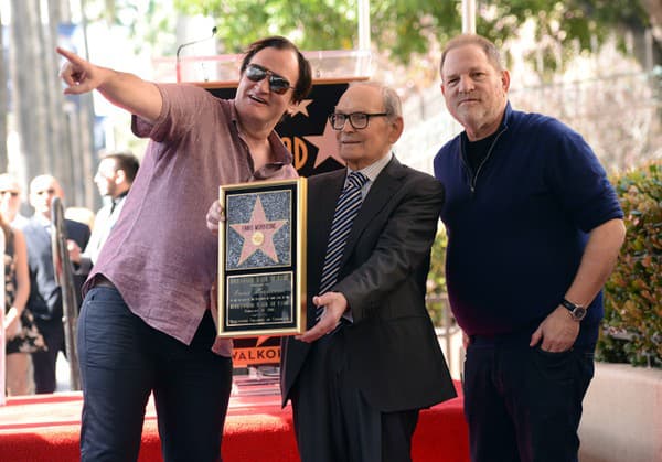 Quentin Tarantino, Ennio Morricone, Harvey Weinstein