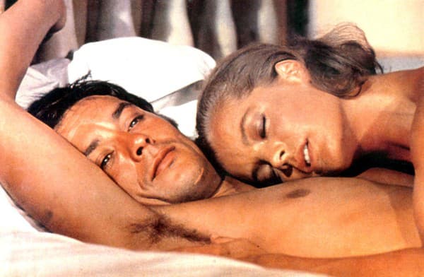 Alain Delon a Romy Schneider vo filme Bazén, ktorý ich v roku 1969 opäť spojil. 