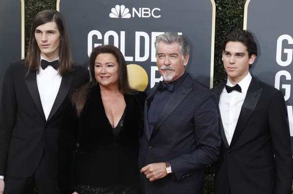 Dylan Brosnan, Keely Shaye Smith, Pierce Brosnan, Paris Brosnan 