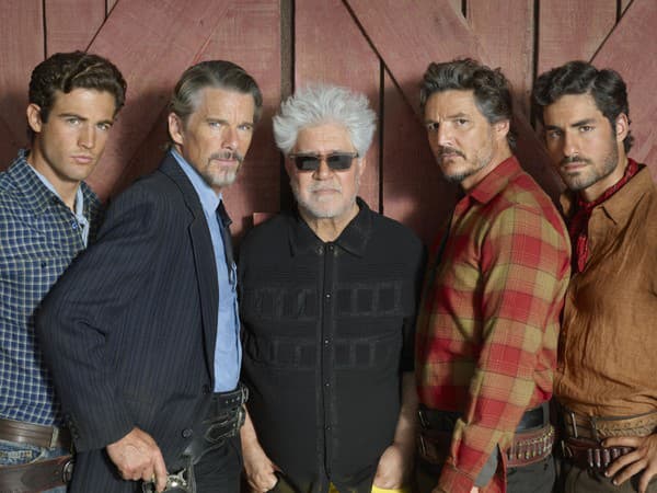 Film Strange Way of Life (2023): Jason Fernandez, Ethan Hawke, Pedro Almodovar, Pedro Pascal, Jose Condessa.