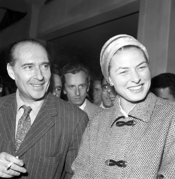 Ingrid Bergman s druhým manželom Robertom Rossellinim 